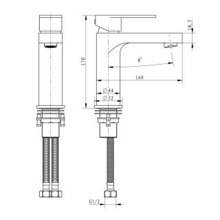 Cмеситель для раковины Grocenberg GB1011 Черный матовый